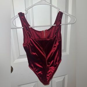 Red Velvet Corset Top